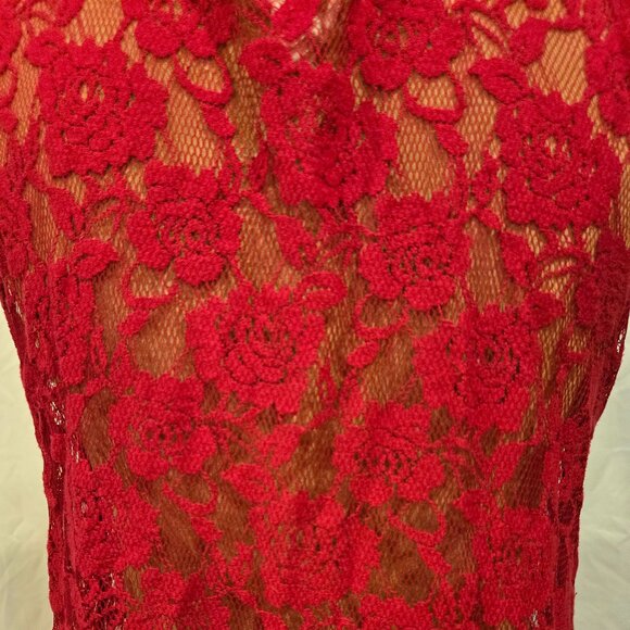 FREE PEOPLE RED LACE DRESS - Picture 9 of 11